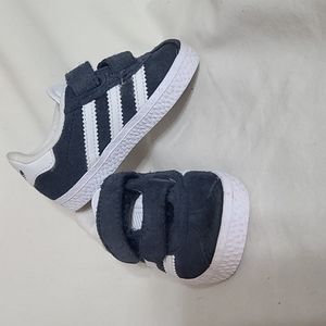 Adidas Ortholite Gazelle Infant Sneakers Navy/White Hook/Loop Straps Size 4